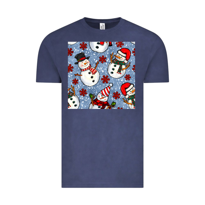 Christmas Snowman Seamless Pattern Vintage Tee by BundleAndBundleShop | Teevron