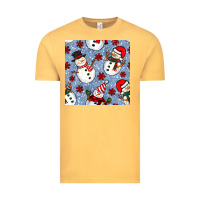 Vintage Mustard christmas snowman seamless pattern Vintage Tee - BundleAndBundleShop