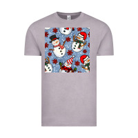 Vintage Zinc christmas snowman seamless pattern Vintage Tee - BundleAndBundleShop
