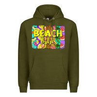 Army Green beach vibes summer brushstroke Premium Hoodie - Jasminsmagicworld