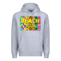 Heather Grey beach vibes summer brushstroke Premium Hoodie - Jasminsmagicworld