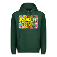 Sports Green beach vibes summer brushstroke Premium Hoodie - Jasminsmagicworld