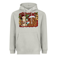 Moon Dust christmas heifer and highland cow with serape background Heavyweight Hoodie - RanaPortraitStore
