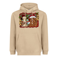 Mushroom christmas heifer and highland cow with serape background Heavyweight Hoodie - RanaPortraitStore