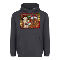 Smoke christmas heifer and highland cow with serape background Heavyweight Hoodie - RanaPortraitStore