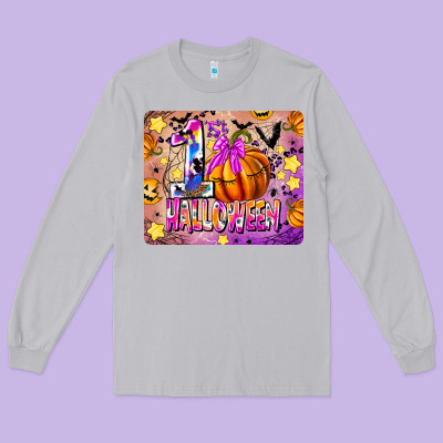 1st Halloween Long Sleeve Tee Designed By Cowhidedigitalart