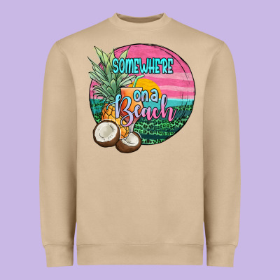 Somewhere On A Beach Heavyweight Sweatshirt Designed By Jahusdesignshop