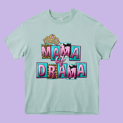 Mama Of Drama Mother's Day Heavy Core Tee Designed By Cowgirlartshop