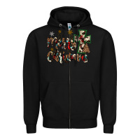Black merry christmas Zipper Hoodie - JahusDesignShop