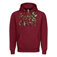 Burgundy merry christmas Zipper Hoodie - JahusDesignShop