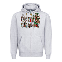 Heather Grey merry christmas Zipper Hoodie - JahusDesignShop