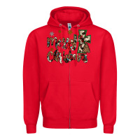 Red merry christmas Zipper Hoodie - JahusDesignShop