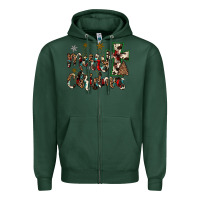 Sports Green merry christmas Zipper Hoodie - JahusDesignShop