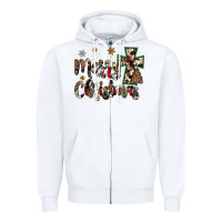 White merry christmas Zipper Hoodie - JahusDesignShop