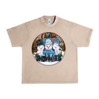 French Oak Chillin With My Snowmies Urban Heavy Tee - FaDigitalArtStudio