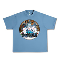 Pebble Blue Chillin With My Snowmies Urban Heavy Tee - FaDigitalArtStudio