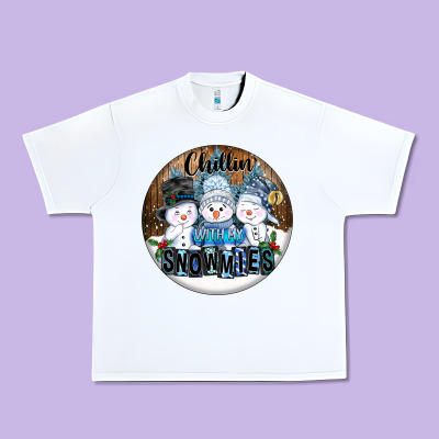 Chillin With My Snowmies Urban Heavy Tee Designed By Fadigitalartstudio