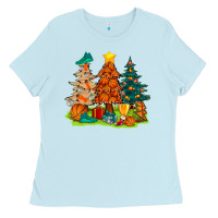 Baby Blue christmas basketball trees bbs Ladies Tee - BundleAndBundleShop