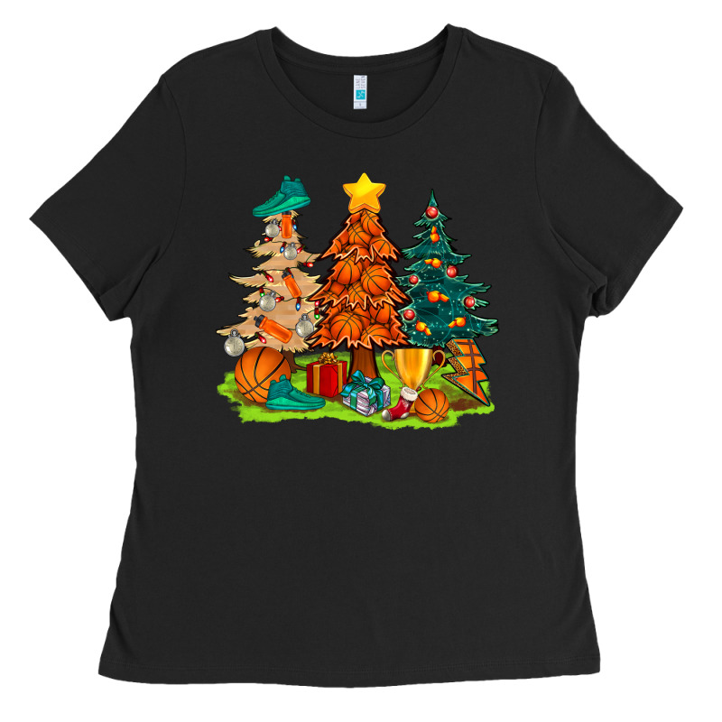 Christmas Basketball Trees Bbs Ladies Tee by BundleAndBundleShop | Teevron