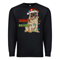 Black merry and bright pug Premium Sweatshirt - RanaPortraitStore
