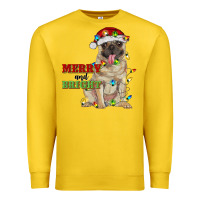 Lemon merry and bright pug Premium Sweatshirt - RanaPortraitStore