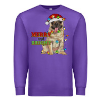 Purple merry and bright pug Premium Sweatshirt - RanaPortraitStore