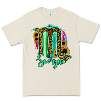 Bone Scorpio Zodiac Sign Sunflower Leopard Serape Premium Tee - RanaPortraitStore
