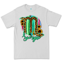 Dove Grey Scorpio Zodiac Sign Sunflower Leopard Serape Premium Tee - RanaPortraitStore