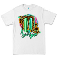 White Scorpio Zodiac Sign Sunflower Leopard Serape Premium Tee - RanaPortraitStore