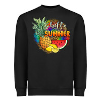 Black hello summer pineapple Heavyweight Sweatshirt - JahusDesignShop