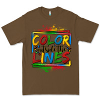 Cacao color outside the lines autism Premium Tee - OliviaCreatesArt