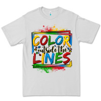 Dove Grey color outside the lines autism Premium Tee - OliviaCreatesArt