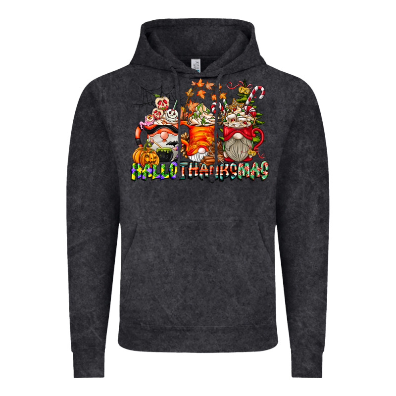 Hallothanksmas Gnome Coffee Cups Vintage Hoodie by CowhideDigitalArt | Teevron