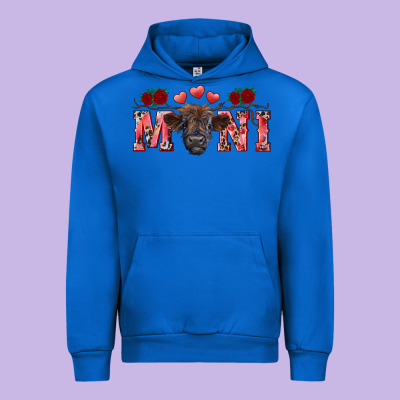 Valentine's Day Mini Black Highland Calf Urban Hoodie Designed By Ranaportraitstore