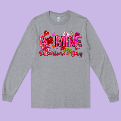 Be Mine Valentines Day Long Sleeve Tee Designed By Cowhidedigitalart