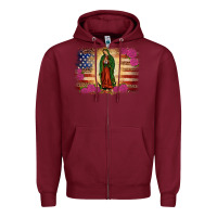 Burgundy america our lady of guadalupe Zipper Hoodie - JahusDesignShop