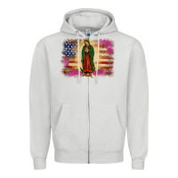 Dove Grey america our lady of guadalupe Zipper Hoodie - JahusDesignShop