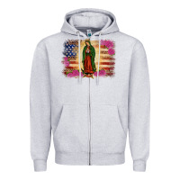 Heather Grey america our lady of guadalupe Zipper Hoodie - JahusDesignShop