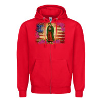 Red america our lady of guadalupe Zipper Hoodie - JahusDesignShop
