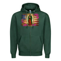 Sports Green america our lady of guadalupe Zipper Hoodie - JahusDesignShop