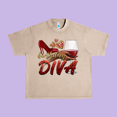 Birthday Diva Urban Heavy Tee Designed By Bundleandbundleshop