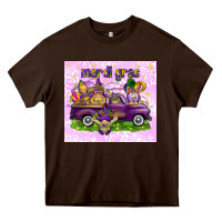 Chocolate Brown Mardi Gras with gnomies tumbler Heavy Core Tee - HowdyJamesFarm