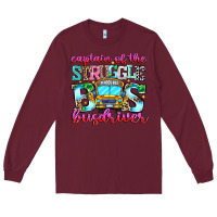 Burgundy captain of the struggle bus bus Long Sleeve Tee - CowhideDigitalArt