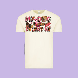 My Dog Is My Valentine Vintage Tee Designed By Fadigitalartstudio