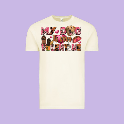 My Dog Is My Valentine Vintage Tee Designed By Fadigitalartstudio