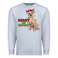 Heather Grey merry and bright chihuahua Premium Sweatshirt - RanaPortraitStore