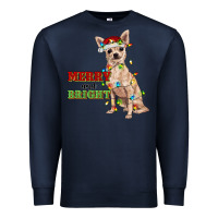 Navy merry and bright chihuahua Premium Sweatshirt - RanaPortraitStore
