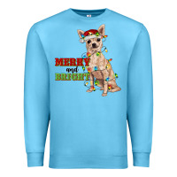 Ocean Blue merry and bright chihuahua Premium Sweatshirt - RanaPortraitStore