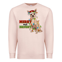 Pale Pink merry and bright chihuahua Premium Sweatshirt - RanaPortraitStore