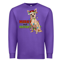 Purple merry and bright chihuahua Premium Sweatshirt - RanaPortraitStore